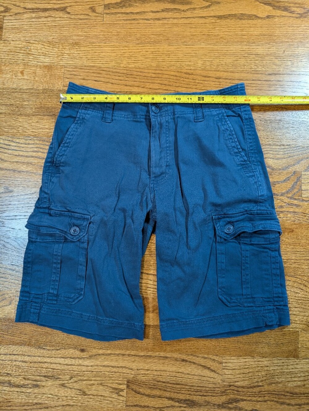 Roebuck & Co Men's Cargo Shorts Dark Blue Cotton Stretch Utility Size 32 - Picture 2 of 6
